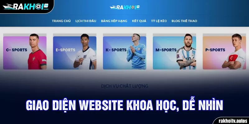 Giao diện website khoa học, dễ nhìn 